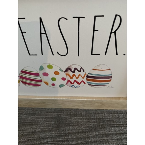 New Rae Dunn Easter sign HAPPY EASTER spring colorful Easter Eggs - Picture 2 of 3